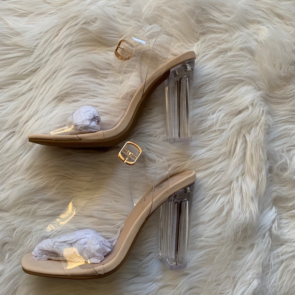 clear heels